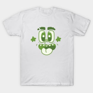 Lime Doodle Cartoon Face T-Shirt